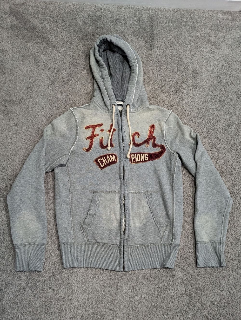 Abercrombie & Fitch Full Zip Hoodie VTG Y2K Men Sz Med Muscle Heavyweight Jacket